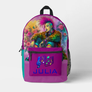 Punk Rocker Printed Backpack