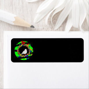 Punk Seagull Christmas wreath Return Address Label