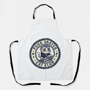 Punk Skater Cat Funny Cat Lover Design - Punk Skat Apron