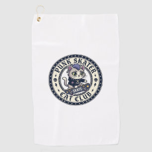 Punk Skater Cat Funny Cat Lover Design - Punk Skat Golf Towel