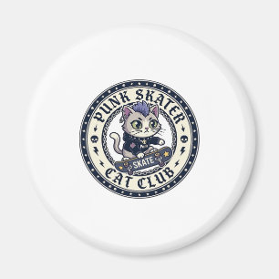 Punk Skater Cat Funny Cat Lover Design - Punk Skat Magnet