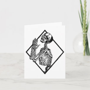 Punk Skeleton Hands Praying Goth Metal Halloween G Card