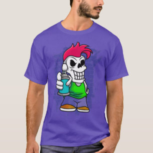 Punk skeleton with spray can Fraffiti Artist Stree T-Shirt