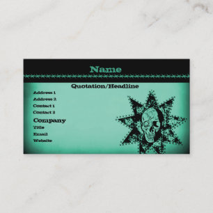 Punk Skull Business Card, Sea Green Card