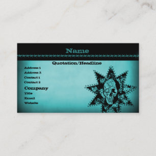 Punk Skull Business Card, Teal Card