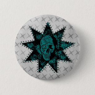 Punk Skull Button (Teal)