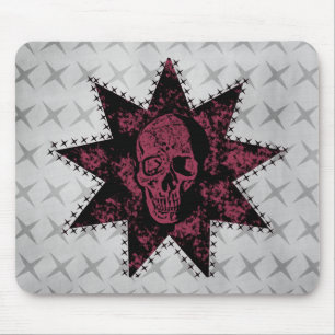 Punk Skull Mousepad (Dark Pink)