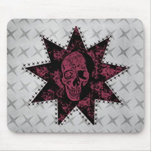 Punk Skull Mousepad (Dark Pink)