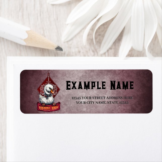 Punk Swan: The feathered rebel. Return Address Label (Insitu)