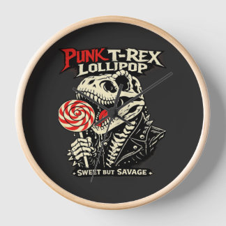 Punk T-Rex Lollipop - Sweet But Savage Clock