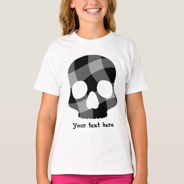Punk twisted gingham skull for kids T-Shirt (Front)