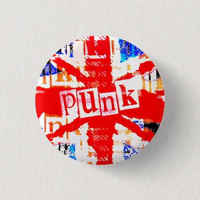 Punk Union Jack 3 Cm Round Badge (Front)