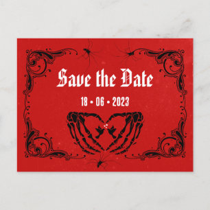 Punk Wedding Save the Date Red Announcement Postcard