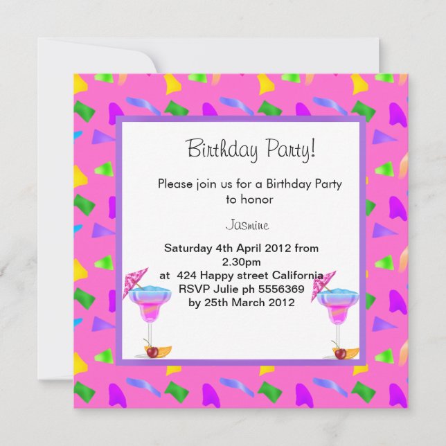 punked confetti BIRTHDAY PARTY INVITATION (Front)