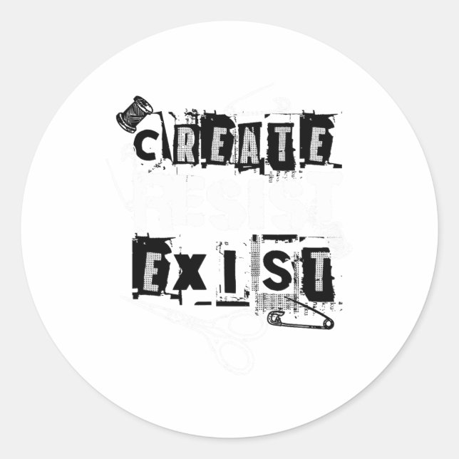 Punk's Creed Create  Classic Round Sticker (Front)