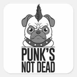 Punk's Not Dead Pug Sticker