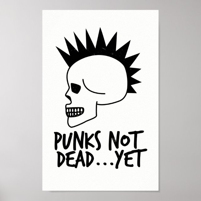 Punks Not Dead...Yet Skull White Poster (Front)