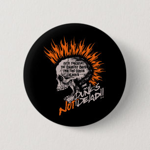 punks on fire 6 cm round badge