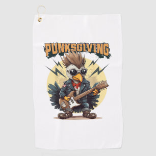 Punksgiving - Funny Thanksgiving Turkey Punk Rock  Golf Towel