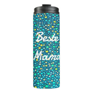 Punkte Muster blau, türkise, gelb, gün Thermal Tumbler