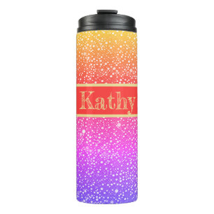 Punkte Muster Regenbogen, lila, pink, orange, gelb Thermal Tumbler