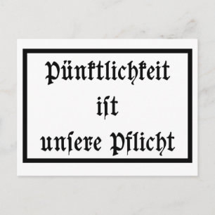 Pünktlichkeit ist unsere Pflicht Postcard