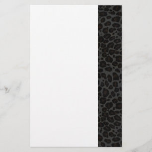 Punky Black Leopard Print Stationery