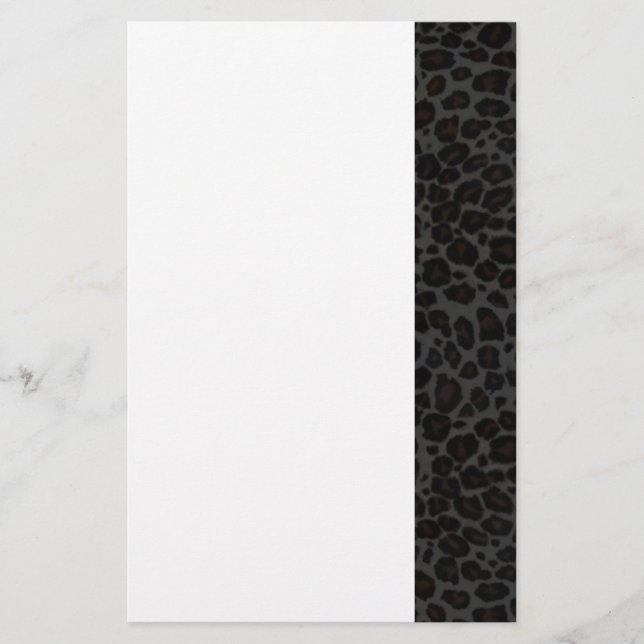 Punky Black Leopard Print Stationery (Front)