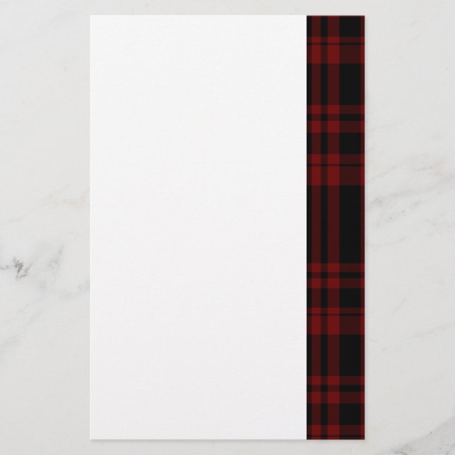 Punky Blood Red Plaid Stationery (Front)