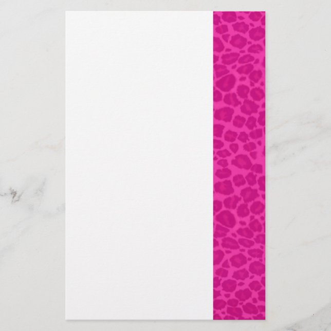 Punky Hot Pink Leopard Print Stationery (Front)