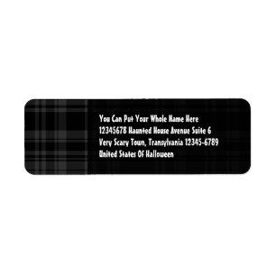 Punky Plaid Black Return Address Label
