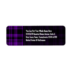 Punky Plaid Purple Return Address Label