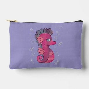 Punky Seahorse Cute Pink Seahorse Accessory Pouch