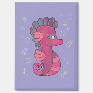 Punky Seahorse Cute Pink Seahorse Magnet