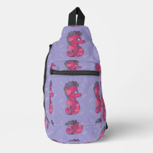 Punky Seahorse Cute Pink Seahorse Sling Bag