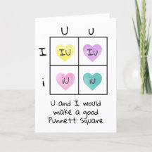 Punnett Square Valentine Biology Science Nerd Chem