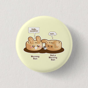Punny Buns: Cute Morning Bunny 3 Cm Round Badge