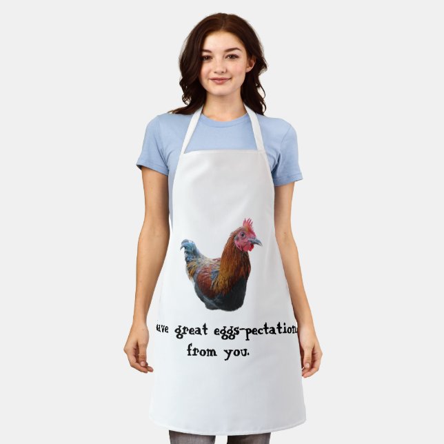 Punny Chicken Apron (Worn)
