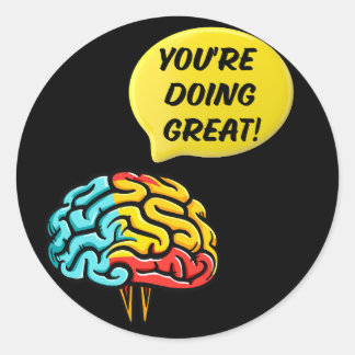 Punny Positive: Your Daily Dose of Mental Health C Classic Round Sticker