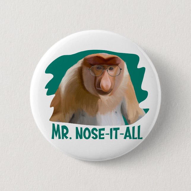 Punny Proboscis Monkey  6 Cm Round Badge (Front)