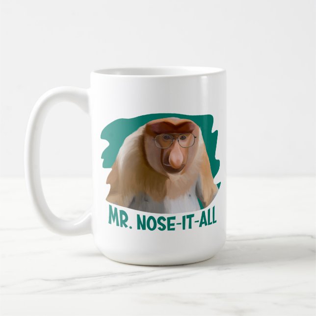 Punny Proboscis Monkey  Coffee Mug (Left)