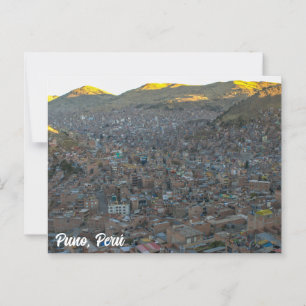Puno, Perú, Mirador de Puma / City View Postcard