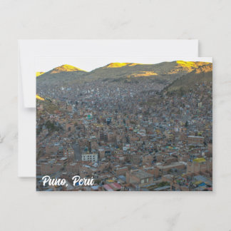Puno, Perú, Mirador de Puma / City View Postcard