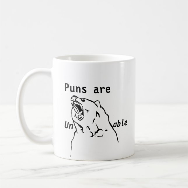 Puns are unBEARable Coffee Mug (Left)