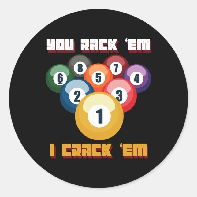 Puns Billiards Player Or Athlete  Classic Round Sticker (Front)