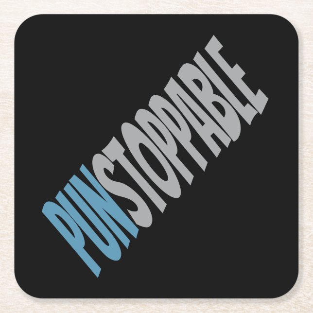 punstoppable love puns dad joke funny square paper coaster (Front)