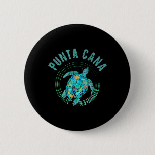 Punta Cana Beach Design Sea Turtle Illustration Gi 6 Cm Round Badge
