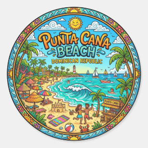 Punta Cana Beach Dominican Republic Classic Round Sticker