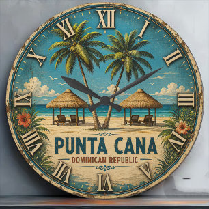 Punta Cana Beach Dominican Republic Large Clock