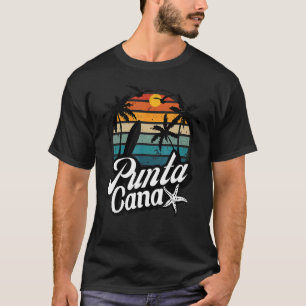 Punta Cana Beach Dominican Republic Palm Surf Retr T-Shirt